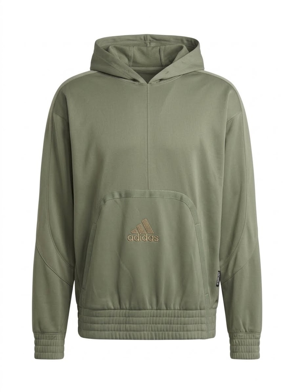 adidas Olive Green Hooded Pullover with Embroidered Logo
